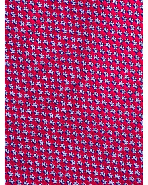 Brioni Pink Geometric-Pattern Tie for men
