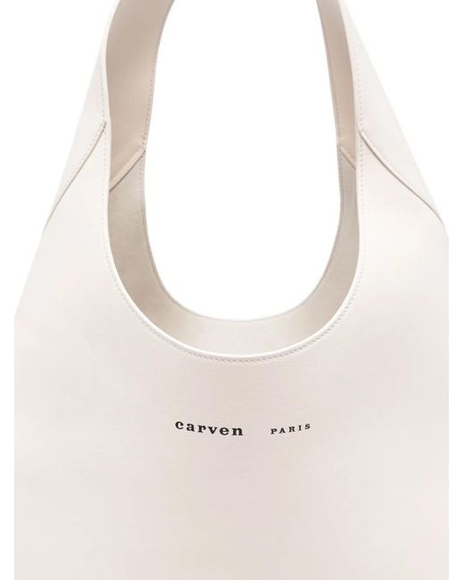 Carven Natural Tommaso Leather Shoulder Bag