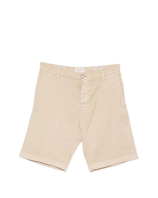 Jacob Cohen Natural Logo-Patch Shorts for men