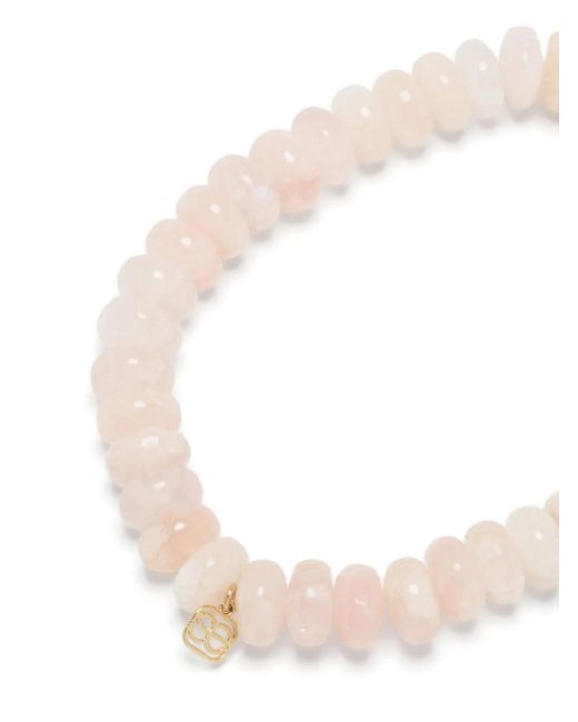 Sydney Evan White 14Kt- Morganite And Diamond Beaded Bracelet