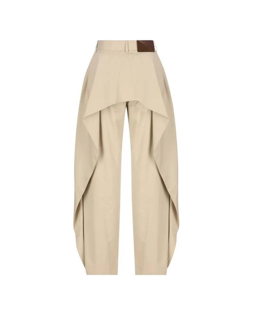 Loewe White Draped-Panel Trousers