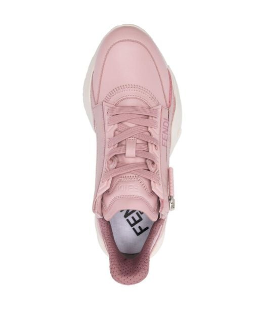 Fendi Pink Flow Leather Sneakers