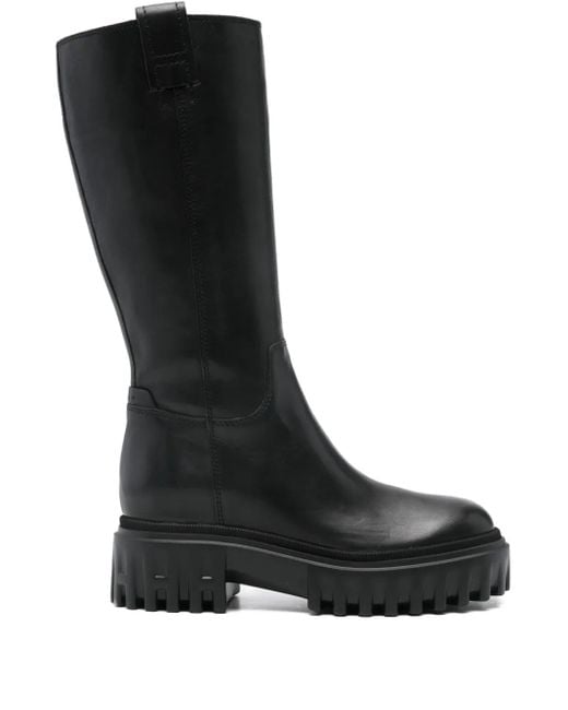 Hogan ミッドカーフ レザーブーツ Black