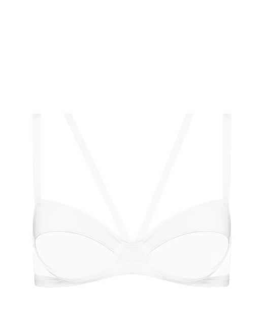 Maison Close White Pure Tentation Balconette Harness Bra