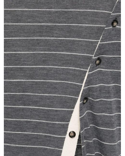 Nanushka Gray Dakoa Striped Button-Front Maxi Dress