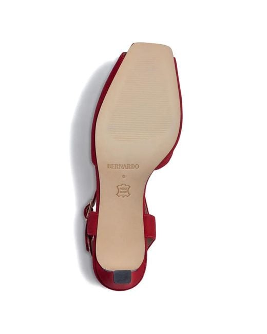 Bernardo Red Hartley Buckle-Fastening Peep-Toe Sandals