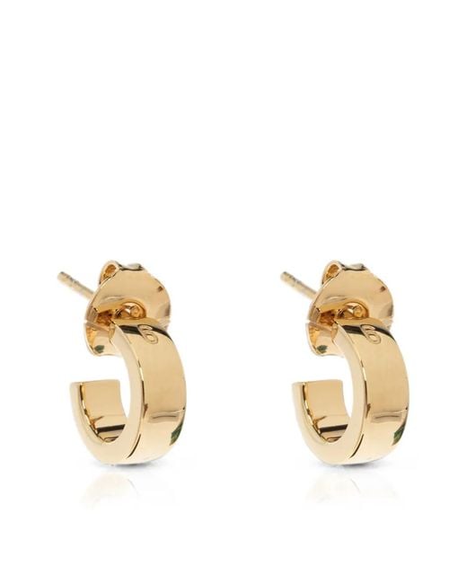 MM6 by Maison Margiela Metallic Logo-Engraved Hoop Earrings