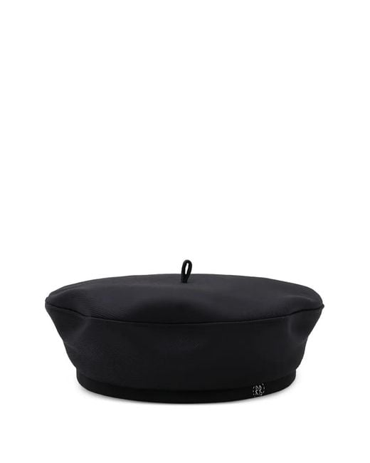 Ruslan Baginskiy Black Monogram-Embellished Beret