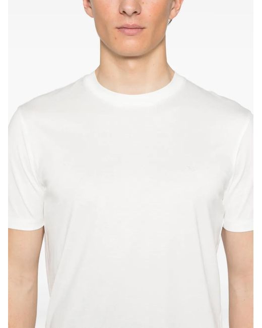 Camiseta con logo estampado Emporio Armani de hombre de color White