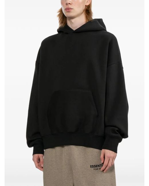 Essentials Black Classic Hoodie for men
