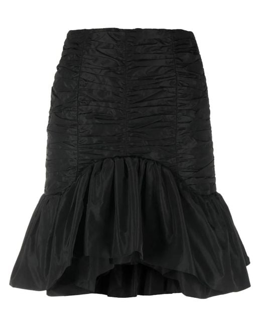 Patou Black Bloom Ruffled Miniskirt
