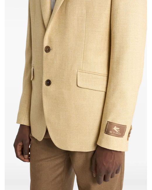 Etro Natural Pegaso-Patch Single-Breasted Blazer for men