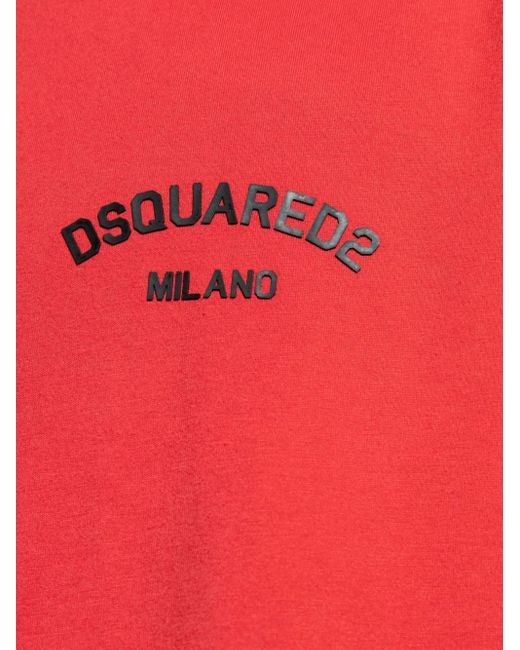 DSquared² Red Logo-Print T-Shirt for men