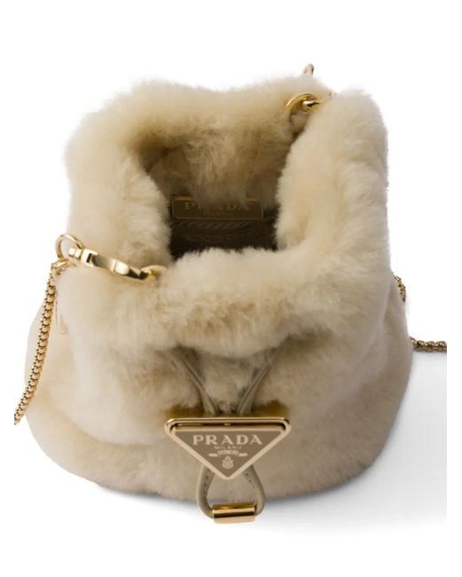 Prada Natural Shearling Mini Bag