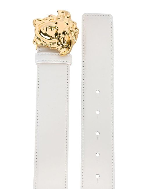 Versace Men Versace White And Gold Belt Versace Palazzo Medusa