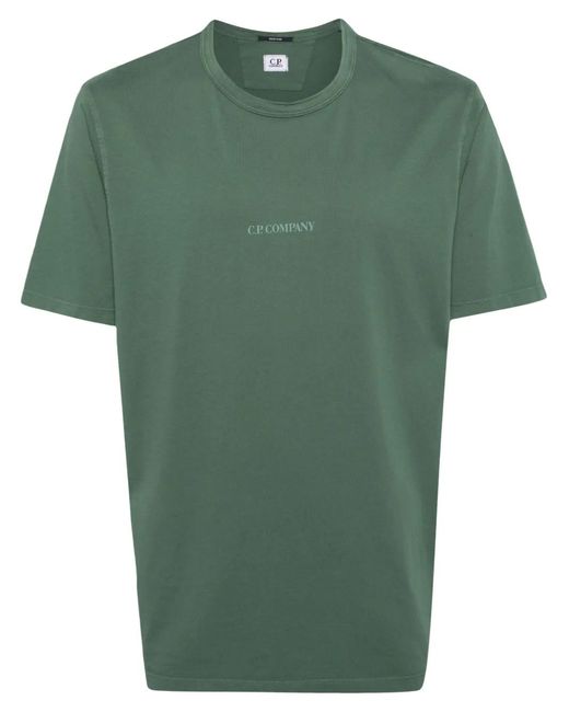 C P Company Green T-Shirt With Logo for men