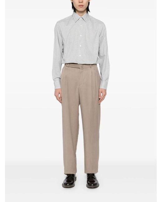 Brioni White Checked Shirt for men