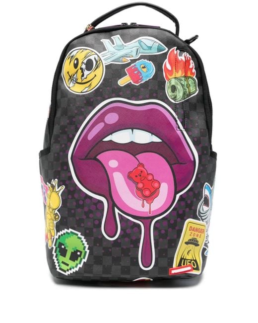 Zaino Lips Smack Down Dlxsv di Sprayground in Pink da Uomo
