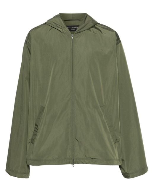 Balenciaga Green Logo-print Hooded Jacket