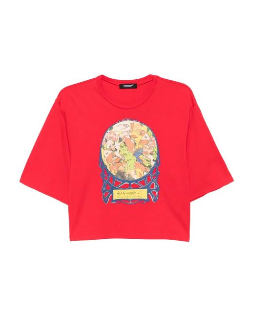 Undercover Red Graphic-Print Cotton T-Shirt