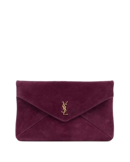Saint Laurent Purple Envelope Clutch