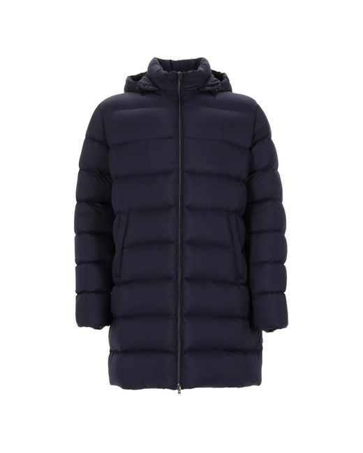 Herno Blue Hooded Padded Jacket for men