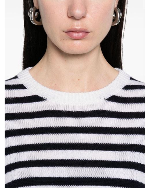 Allude Black Striped Sweater