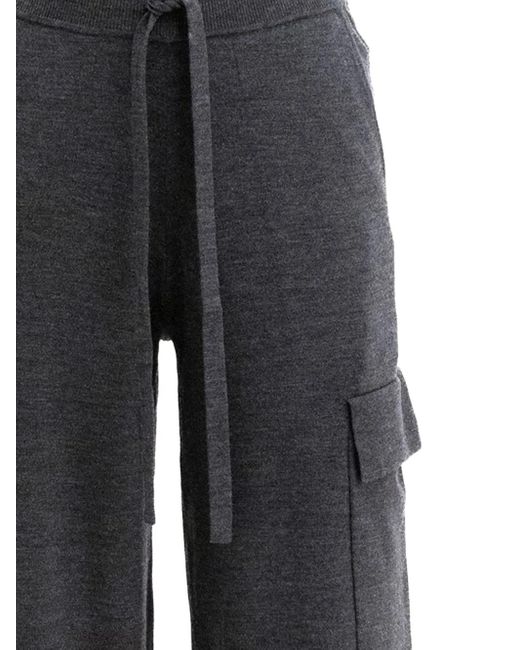 P.A.R.O.S.H. Black Drawstring Cargo-Pockets Trousers