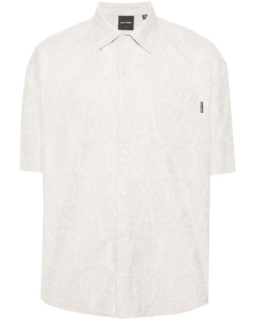 Camisa Zuri con ganchillo en jacquard Daily Paper de hombre de color White