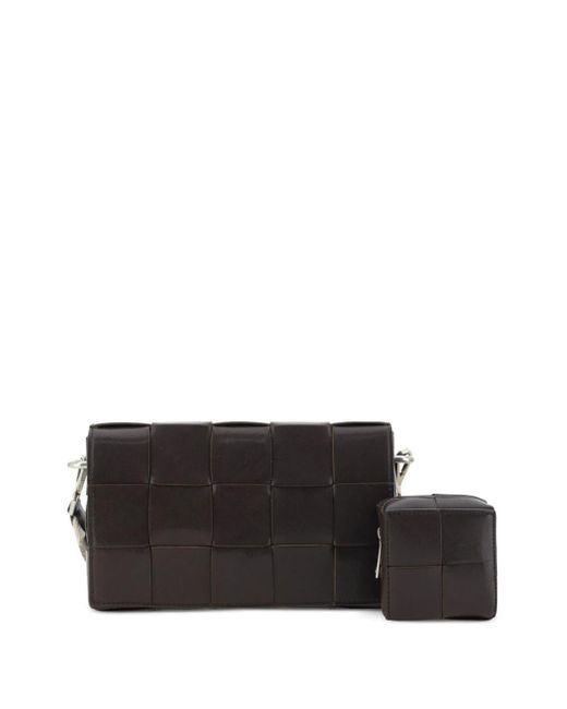 Bottega Veneta Black Intrecciato Leather Shoulder Bag for men