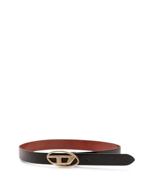 DIESEL White 1Dr Logo-Plaque Belt