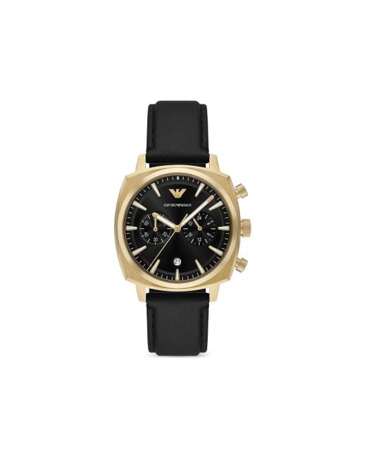 Emporio Armani Black Round-Face 43Mm for men