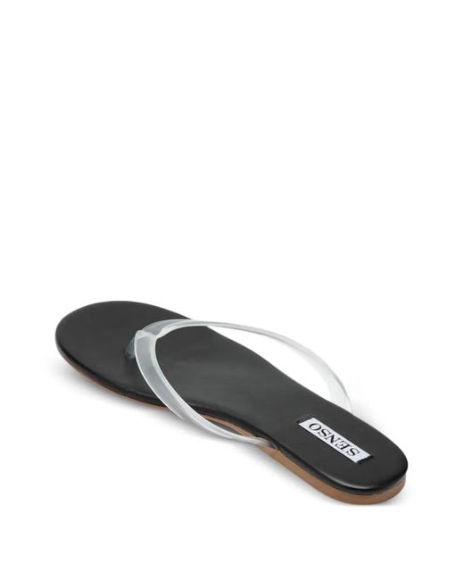 Senso White Harmony Transparent-Strap Flip-Flops