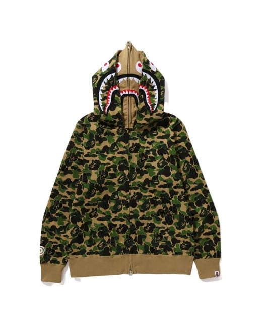 A Bathing Ape Green Full-Zip Camouflage-Print Hoodie for men