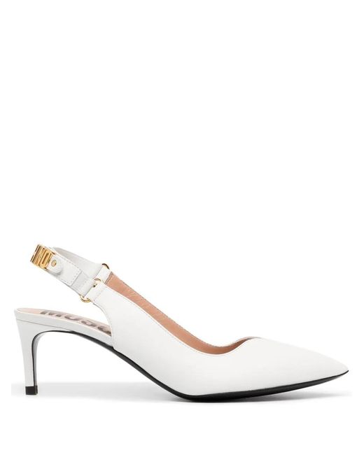 Moschino White 55Mm Leather Pumps