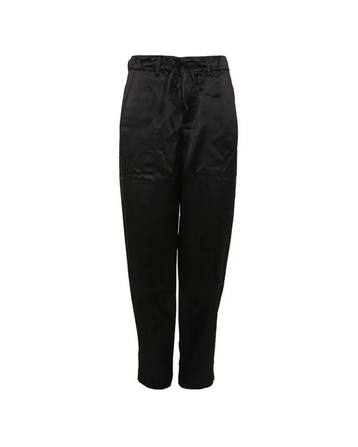 Proenza Schouler Black Drawstring Straight-Leg Trousers