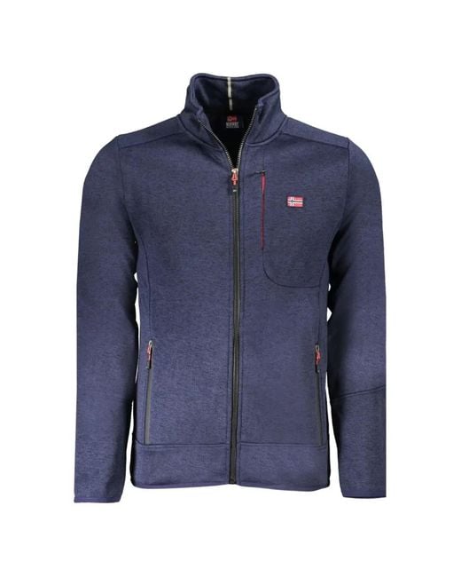 Norway 1963 Blue Zip-Up Marl Sweater for men