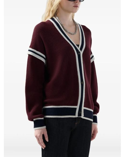 Gcds Red Striped Cardigan