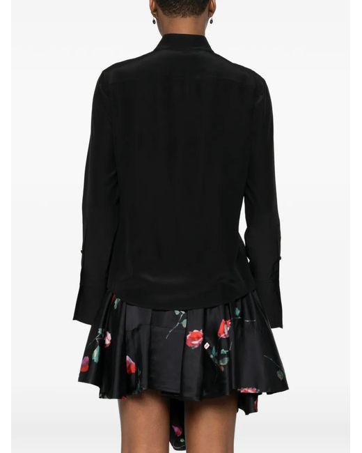 McQueen Black Ruffled-Detail Blouse