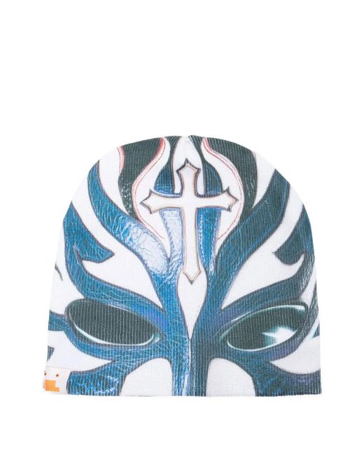 PDF Blue Wrestling-Mask Beanie Hat for men