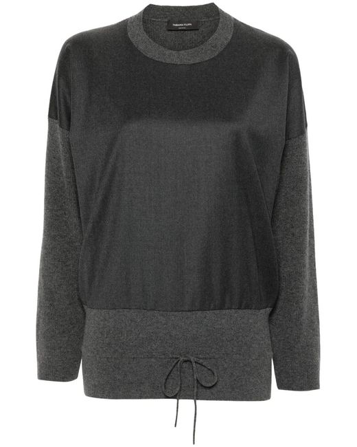 Fabiana Filippi Black Ribbed Wool And Silk Sweater