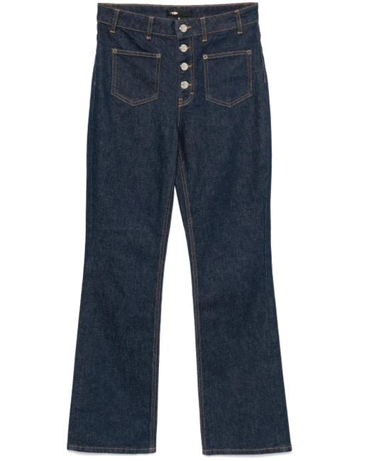 Maje Blue Organic Cotton Straight-Leg Denim Jeans