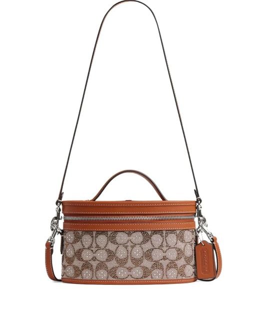 COACH Brown Monogram Top Handle Satchel