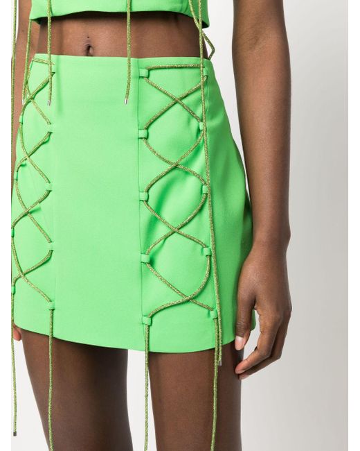 GIUSEPPE DI MORABITO Green Strap-detail Mini Skirt