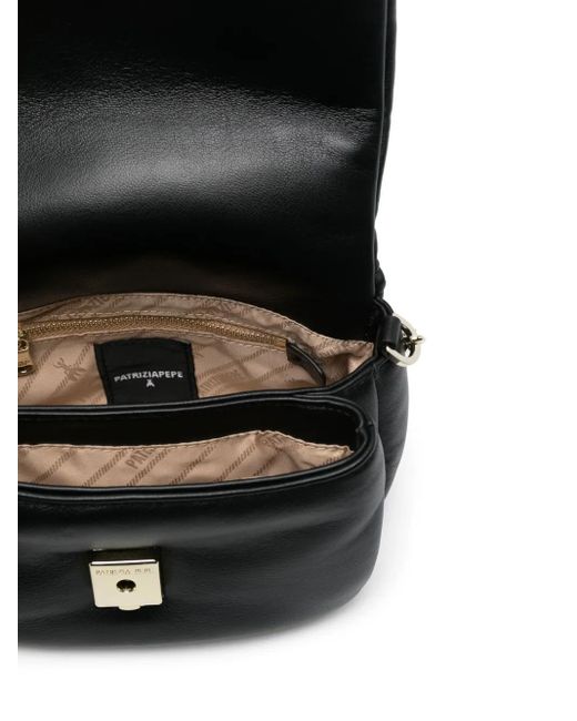 Patrizia Pepe Black Schultertasche Mit Fly-Schild