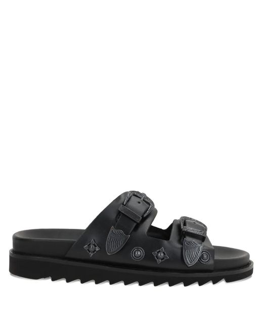 Toga Virilis Black Buckled Sandals for men
