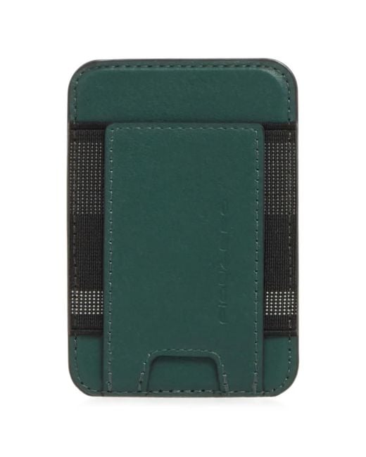 Piquadro Green Magsafe Elasticated Leather Cardholder for men