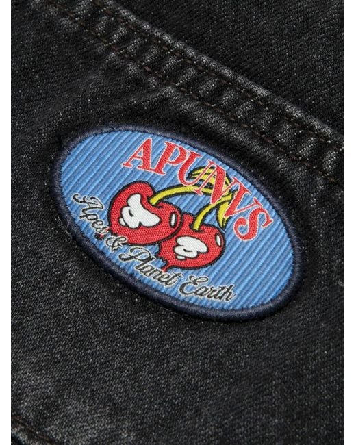 Aape By A Bathing Ape Gray Moonface-Appliqué Jeans