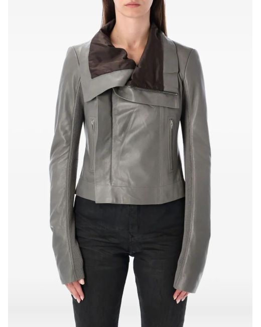 Rick Owens Gray Naska Lambskin Jacket