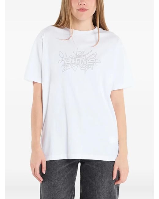 Dime White Glyph Cotton T-Shirt